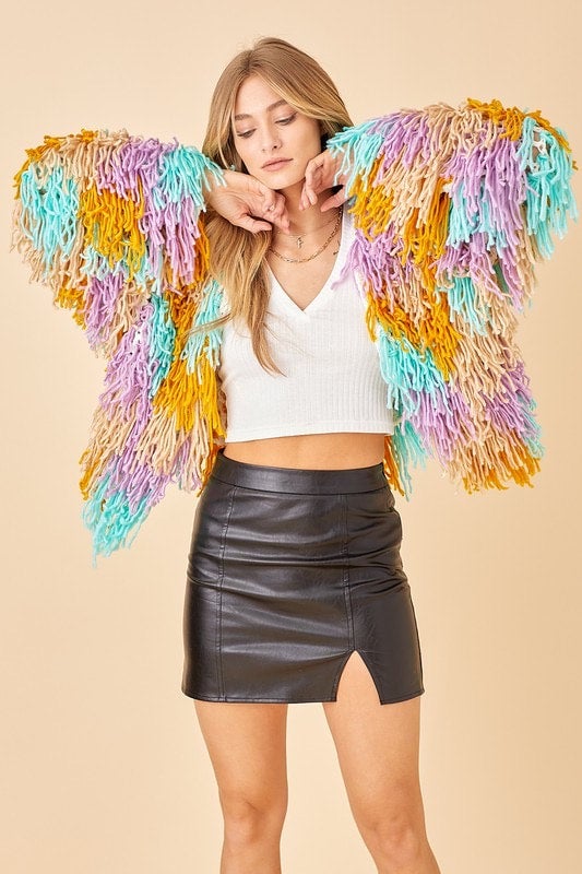 Fringe shop colorful jacket